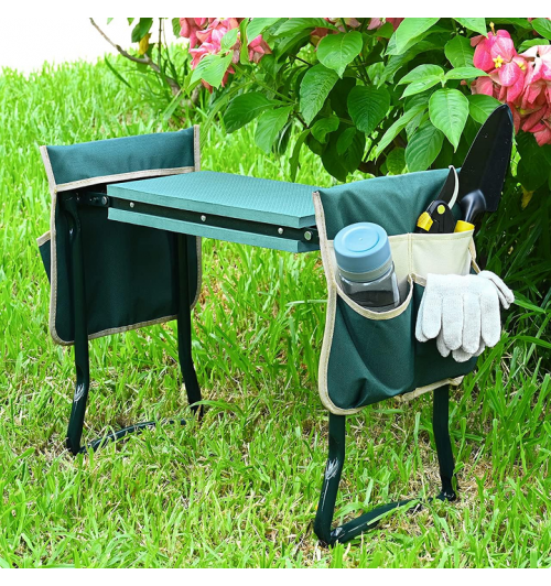 Foldable garden kneeler & seat