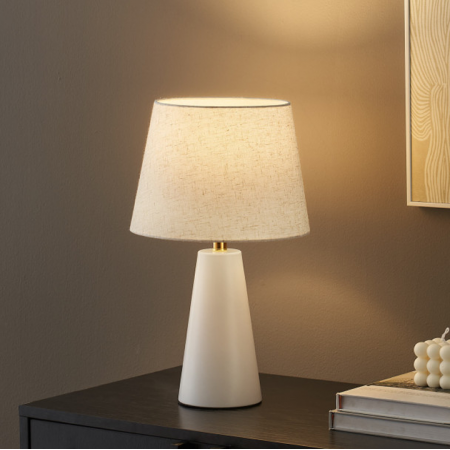 LED table lamp with fabric shade
