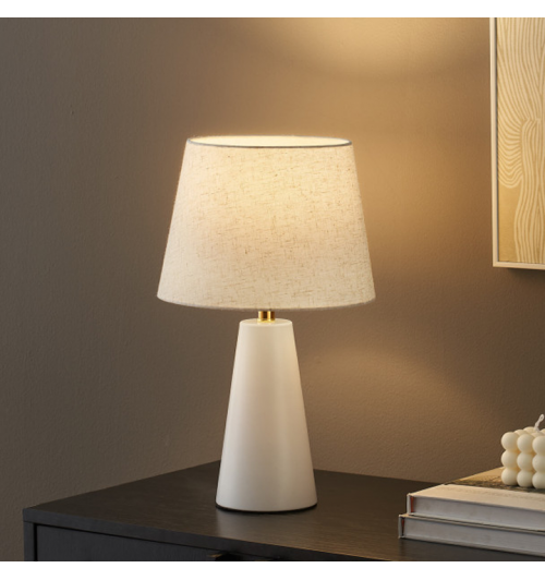 LED table lamp with fabric shade