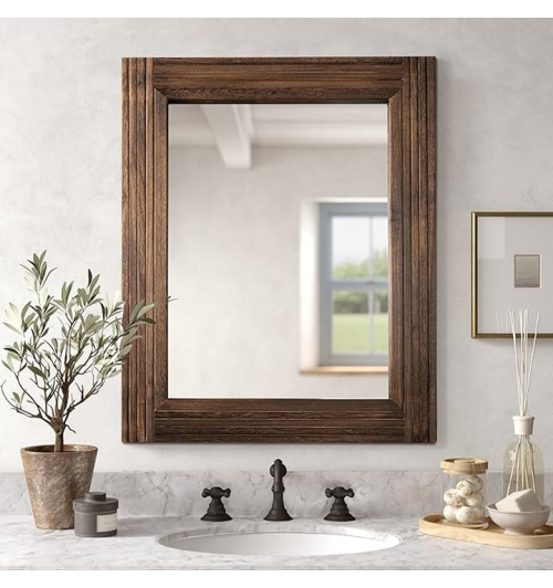 Wall mirror with wooden frame Wall mirror with wooden frame