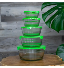 Glass food storage containers with lids (5 Pieces)