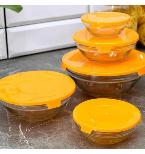 Glass food storage containers with lids (5 Pieces) Glass food storage containers with lids (5 Pieces)
