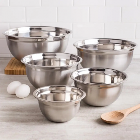 Stainless steel mixing bowl set (5 Pieces)