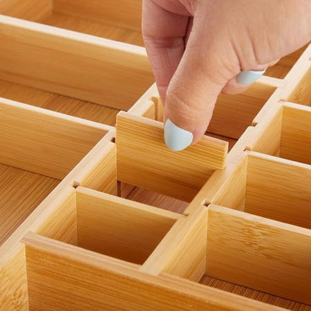 Bamboo drawer organizer