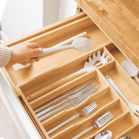 Bamboo drawer organizer