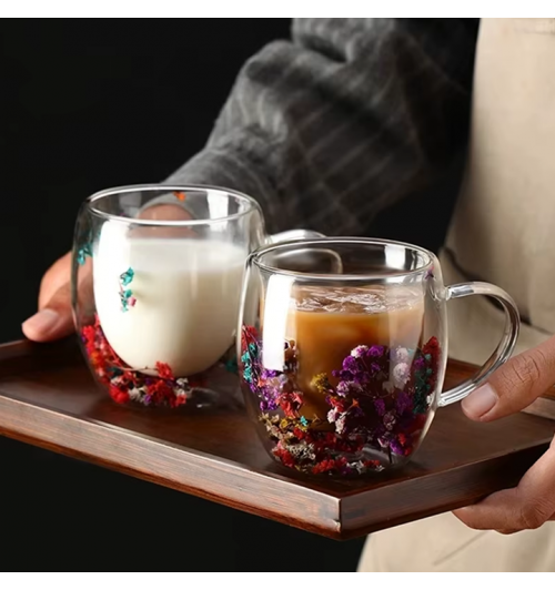 Double-walled glass coffee mugs (Set of 2) Double-walled glass coffee mugs (Set of 2)
