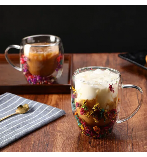 Double-walled glass coffee mugs (Set of 2) Double-walled glass coffee mugs (Set of 2)